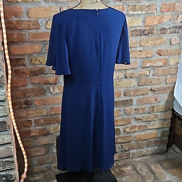 Lauren Ralph Lauren Blue flutter sleeve dress size 10 - Picture 7 of 13